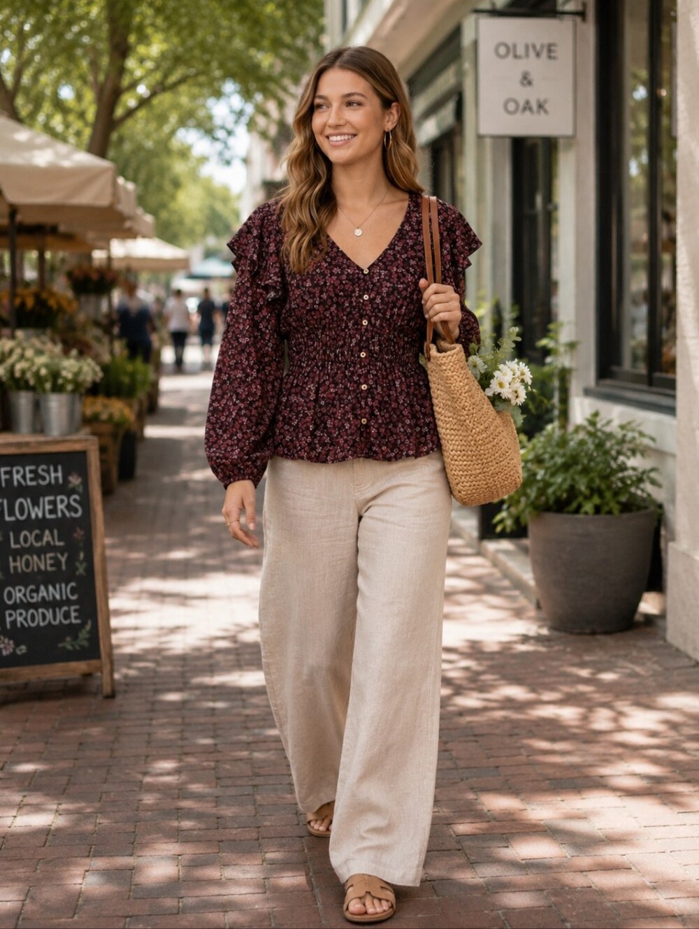 🩵 SUGARFOX Boho Woman's 100% Cotton Top